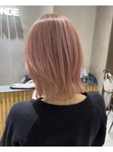 ピンクベージュ_セクシーミディ_ボブルフ