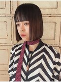 切りっぱなしボブ × タッセルボブ × 韓国ボブ × ぱっつんボブ