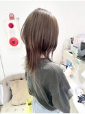 レイヤー/ミニウルフ/グレージュ/ハイライト/美髪