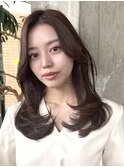 ミディアムレイヤーカット/30代40代50代/顔周りカットくびれヘア
