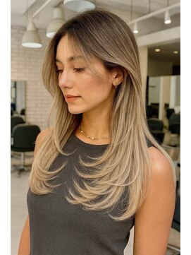 リコヘアー(LiCO HAIR) 那覇/イメチェン/ピンクベージュ/アンブレラカラー/前髪