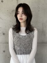 エイチ ウルフカット 大阪梅田(811)&nbsp;レイヤーボブヘアカラーバレイヤージュ50代くるみちゃんヘア