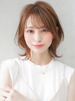 ボブウルフうる艶髪艶感こなれミディ結べるボブワンカール