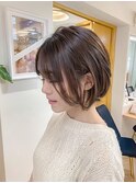 【Lond佐野】美髪ショートボブ ピンクブラウン 切りっぱなしボブ