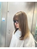 福岡 ブリーチ ベージュ グレージュ ダブルカラー ハイライト