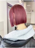 ボブ/ピンクベージュカラー/ブリーチ/ダブルカラー/原宿
