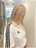 20代30代40代大人可愛いダブルカラーブリーチミルクティーカラー