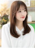 ピンクブラウン艶カラーエアストレートh3戸田公園20代30代40代