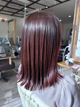 ラボヌールヘアーノーブル 新越谷店(La Bonheur hair noble) 極上髪質改善/切りっぱなしミディ【美髪】【イメチェン】