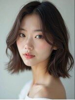 モードケイズ 調布店(MODE K's)&nbsp;顔周りレイヤー_韓国ヘア透明感ブリーチなしカラー調布前髪