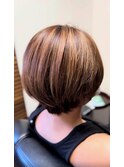 くびれヘア/丸みショート/ハイライトカラー/辻堂
