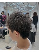 渋谷スパイキーパーマスパイキーショートパーマ刈り上げショート