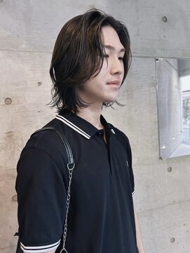 メゾンアクア 表参道(Maison ACQUA) =メンズボブ/フェザーパーマ／MEN’S HAIR/ブルーブラック