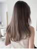 【長さ変えず毛先カット＋アディクシーカラー＋サラ艶トリートメント