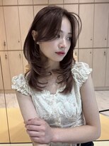 グロー 大宮(GLROW) 韓国ヘア 顔まわりカット レイヤーカット ヘーゼルベージュ