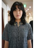ハイレイヤーカット外国人風パーマデジパーカーテンバング耳かけ