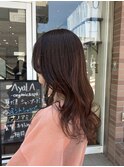 【江添茉友】ブラウンベージュ/レイヤーカット/くびれ巻き