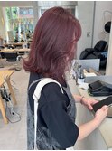ブリーチなしカラー×くすみモーブピンクレイヤー