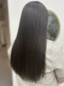 暗髪透明感カラー/オリーブグレー