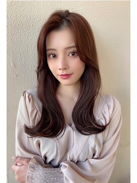 アフロート エル 錦糸町(AFLOAT L) 結んでもかわいいくびれセミロング × ミルクティベージュ