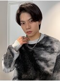 メンズカットパーマニュアンス毛流れセンターパートアップバング