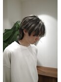 センターパートウルフ　ハイライト