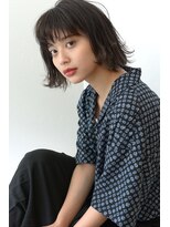 リアン アオヤマ(Liun aoyama) シースルーバング大人かわいいグレージュボブ【vicca萩原】