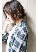 外はねボブ×柔らかパーマ