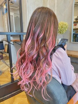 ラグシス ザ ヴィンテージ(LUXIS THE VINTAGE) 【シールエクステ】ブラウン×ピンクグラデーション