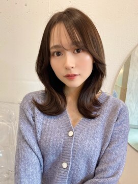 ルームバイシー 新宿(Loom. by Sea) 韓国風前髪/シルキーベージュ/グレージュカラー/斜めバング