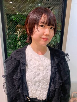 ロンドエニカ 大宮(Lond enika) ショートウルフカットカシスレッドカラー大宮美容室