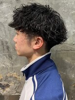 ソレイユ バイ アルフレッド(SOLEIL by alfRed)&nbsp;ツーブロック　マッシュ　波巻きパーマ　束感　メンズショート