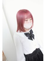 ビアージュ(Viage)&nbsp;:おさまりロブ　:ブリーチカラー　:ピンクヘア　:ベビーピンク