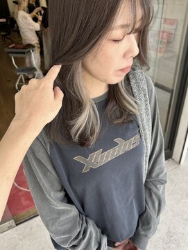 ラック 津田沼(LUCK) ハイトーンカラー 前髪パーマ ぱっつん前髪 ボブパーマ