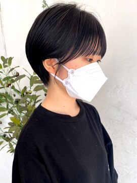 トレヘアー 京都 烏丸(tRe hair) オフブラック　マッシュショート　20代30代40代