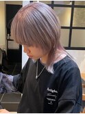 ロングウルフ×プラチナラベンダー×デザインカラー