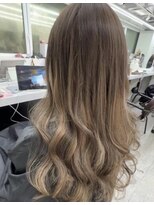 プルエクステでアッシュベージュグラデ