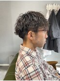 マッシュ×波巻きパーマ