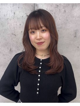 ビューブルー 亀戸錦糸町(VIEW BLUE) 美髪カールシアーカラーピンクブラウンエアリーロングセミディ