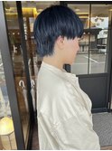ネイビーカラー/刈りあげマッシュ/ショート女子