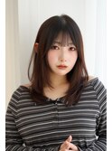 ミディアムヘア/前髪カット/顔周りカット/髪質改善/シースルー/