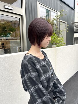 ランプヘアーデザイン(LAMP HAIR DESIGN) 【大森 智博】ミニボブ/カシスカラー/ピンクカラー/赤みカラー