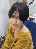 前髪あり耳掛け丸みボブコンパクトショート20代30代40代50代