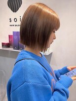 ソワ 北千住(soi)&nbsp;ボブ×切りっぱなしボブ×ベージュカラー×ブリーチカラー
