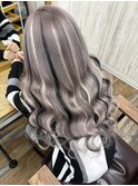 グレーカラー×黒シルバーメッシュ