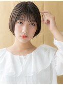 グレーブラウンくすみカラー前下がりショートボブX志木20代30代