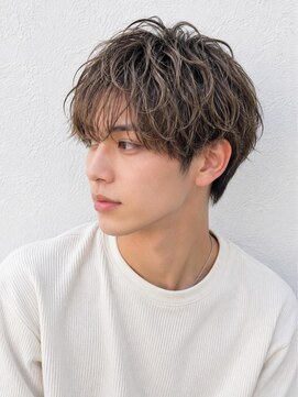 ソース 堺東(SOURCE) ニュアンスパーマ×ナチュラルベージュ/メンズ