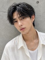 オグジュアリー 表参道(aux.)&nbsp;毛流れハンサムショートセンターパートメンズ黒髪爽やか