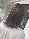 【オリーブアッシュ】暗髪×外ハネミディ☆