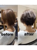 イメチェンパーマ　ワンサイドショート